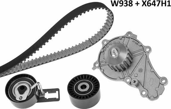 MGA 938K2 - Water Pump & Timing Belt Set www.autospares.lv