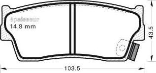 MGA 465 - Brake Pad Set, disc brake www.autospares.lv