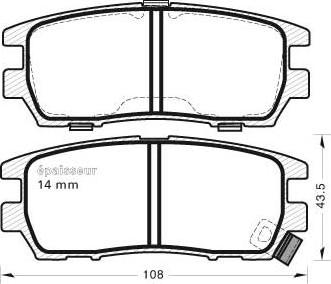 OSSCA 14846 - Тормозные колодки, дисковые, комплект www.autospares.lv