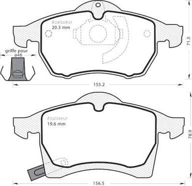 MGA 405 - Тормозные колодки, дисковые, комплект www.autospares.lv