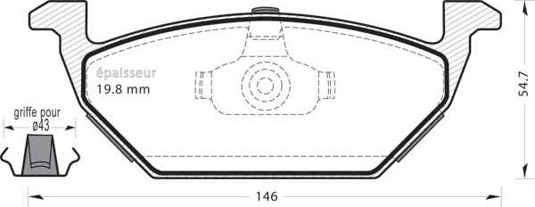 MGA 407 - Тормозные колодки, дисковые, комплект www.autospares.lv