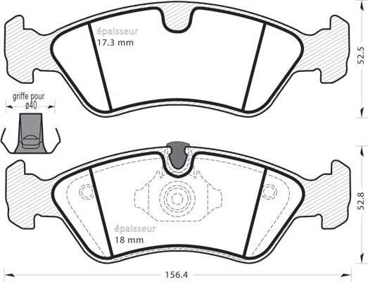 MGA 415 - Тормозные колодки, дисковые, комплект www.autospares.lv