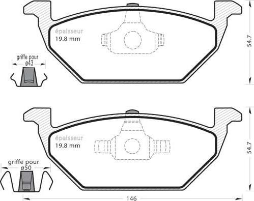 MGA 424 - Brake Pad Set, disc brake www.autospares.lv