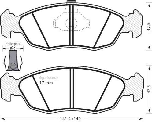 MGA 427 - Bremžu uzliku kompl., Disku bremzes www.autospares.lv