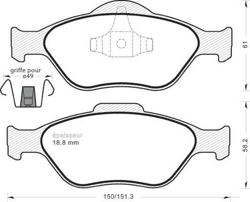 MGA 546 - Тормозные колодки, дисковые, комплект www.autospares.lv