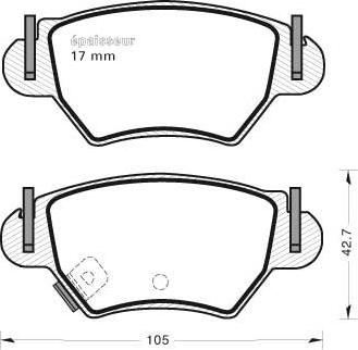 ELITE 105-1023 - Тормозные колодки, дисковые, комплект www.autospares.lv