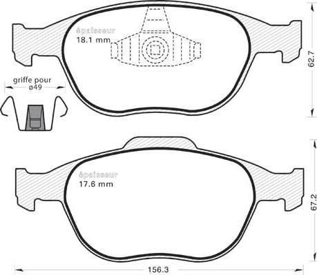 GMC 2344004 - Тормозные колодки, дисковые, комплект www.autospares.lv