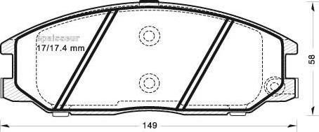 MGA 644 - Brake Pad Set, disc brake www.autospares.lv