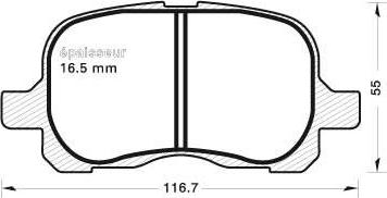 MGA 616 - Brake Pad Set, disc brake www.autospares.lv