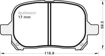 MGA 610 - Bremžu uzliku kompl., Disku bremzes autospares.lv