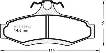 MGA 612 - Тормозные колодки, дисковые, комплект www.autospares.lv