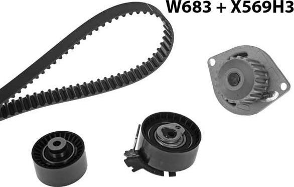 MGA 683K3 - Water Pump & Timing Belt Set www.autospares.lv