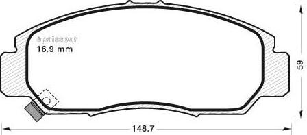 MGA 635 - Тормозные колодки, дисковые, комплект www.autospares.lv