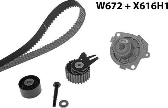 MGA 672K4 - Ūdenssūknis + Zobsiksnas komplekts www.autospares.lv