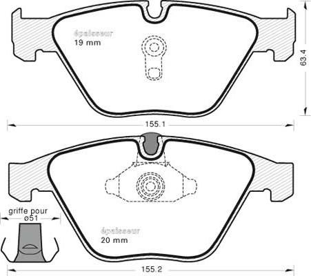 BENDIX 573305 - Bremžu uzliku kompl., Disku bremzes autospares.lv