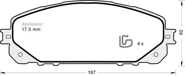 MGA 1195 - Тормозные колодки, дисковые, комплект www.autospares.lv