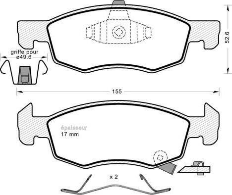 MGA 1196 - Bremžu uzliku kompl., Disku bremzes www.autospares.lv