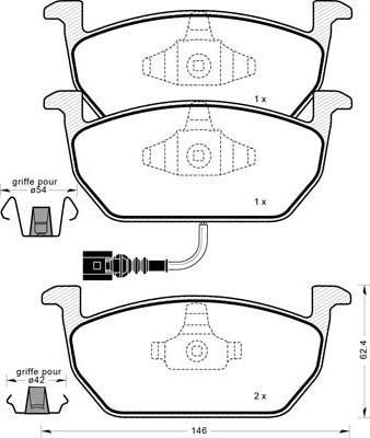 MGA 1190 - Тормозные колодки, дисковые, комплект www.autospares.lv