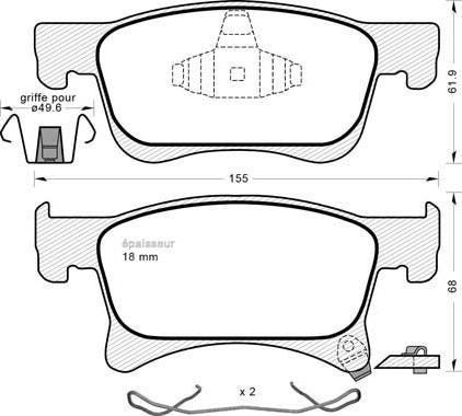 Valeo 302462 - Bremžu uzliku kompl., Disku bremzes www.autospares.lv