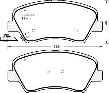 MGA 1100 - Тормозные колодки, дисковые, комплект www.autospares.lv