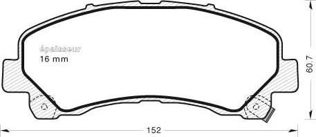 MGA 1116 - Bremžu uzliku kompl., Disku bremzes www.autospares.lv