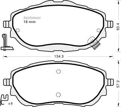 BEISSBARTH D2330 - Bremžu uzliku kompl., Disku bremzes www.autospares.lv