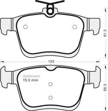 MGA 1125 - Тормозные колодки, дисковые, комплект www.autospares.lv