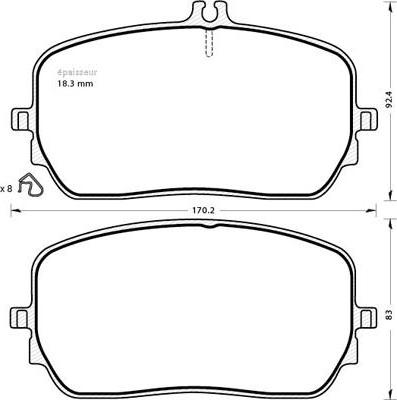 ATE 603889 - Bremžu uzliku kompl., Disku bremzes www.autospares.lv