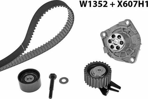 MGA 1352K1 - Ūdenssūknis + Zobsiksnas komplekts autospares.lv