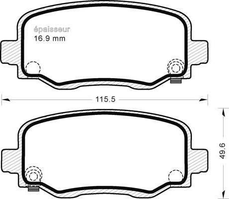 Kawe 1578 04 - Bremžu uzliku kompl., Disku bremzes www.autospares.lv