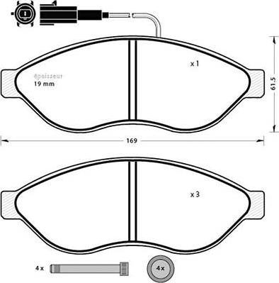 Alfarome/Fiat/Lanci 0000077366020 - Bremžu uzliku kompl., Disku bremzes autospares.lv