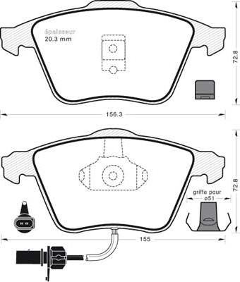 Triscan HP T1218 - Bremžu uzliku kompl., Disku bremzes www.autospares.lv