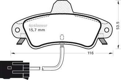 TOMEX brakes TX 11-202 - Brake Pad Set, disc brake www.autospares.lv