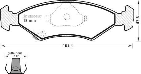 MGA 800 - Тормозные колодки, дисковые, комплект www.autospares.lv