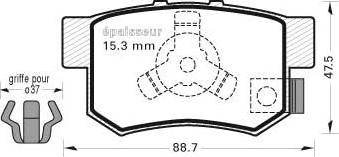 MGA 834 - Bremžu uzliku kompl., Disku bremzes autospares.lv