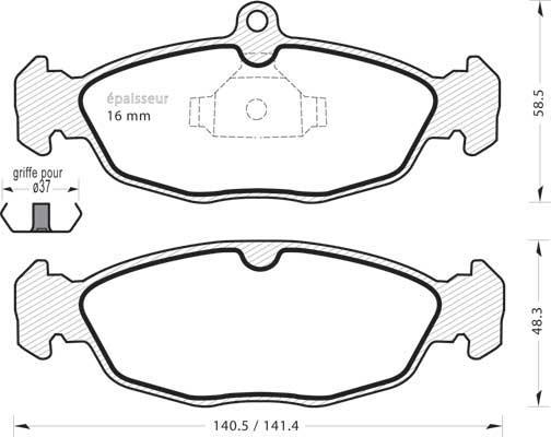 G.U.D. GBP039300 - Bremžu uzliku kompl., Disku bremzes autospares.lv