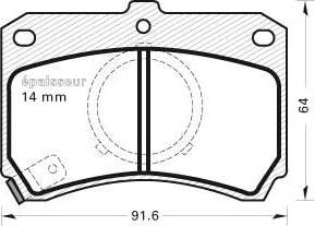 MGA 232 - Bremžu uzliku kompl., Disku bremzes autospares.lv