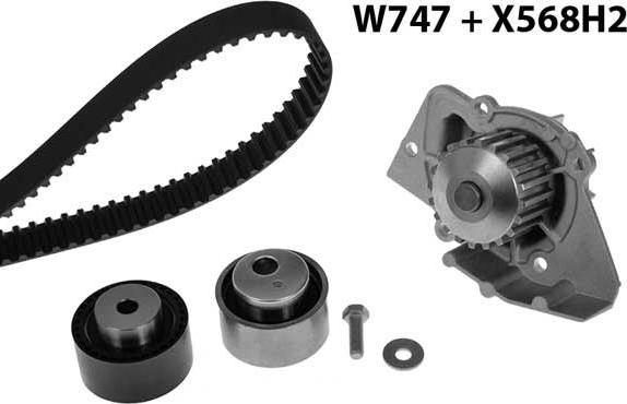 MGA 747K3 - Water Pump & Timing Belt Set www.autospares.lv