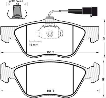 KRAFT AUTOMOTIVE 6003186 - Bremžu uzliku kompl., Disku bremzes www.autospares.lv