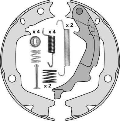 MGA M888R - Brake Shoe Set, parking brake www.autospares.lv