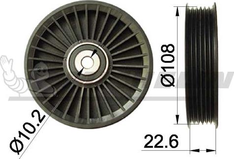 MICHELIN EngineParts SMAMP04088 - Ролик, поликлиновый ремень www.autospares.lv