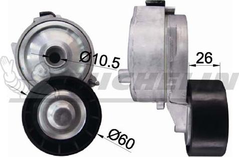 MICHELIN EngineParts SMAMP03365 - Натяжитель, поликлиновый ремень www.autospares.lv