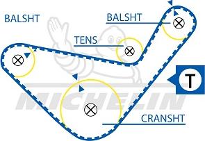 MICHELIN EngineParts SMATB0129 - Timing Belt www.autospares.lv