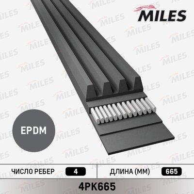 Miles 4PK665 - V-Ribbed Belt www.autospares.lv