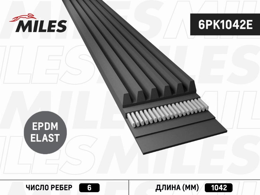 Miles 6PK1042E - Ķīļrievu siksna www.autospares.lv