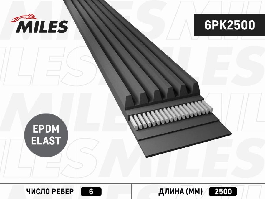 Miles 6PK2500 - Ķīļrievu siksna www.autospares.lv