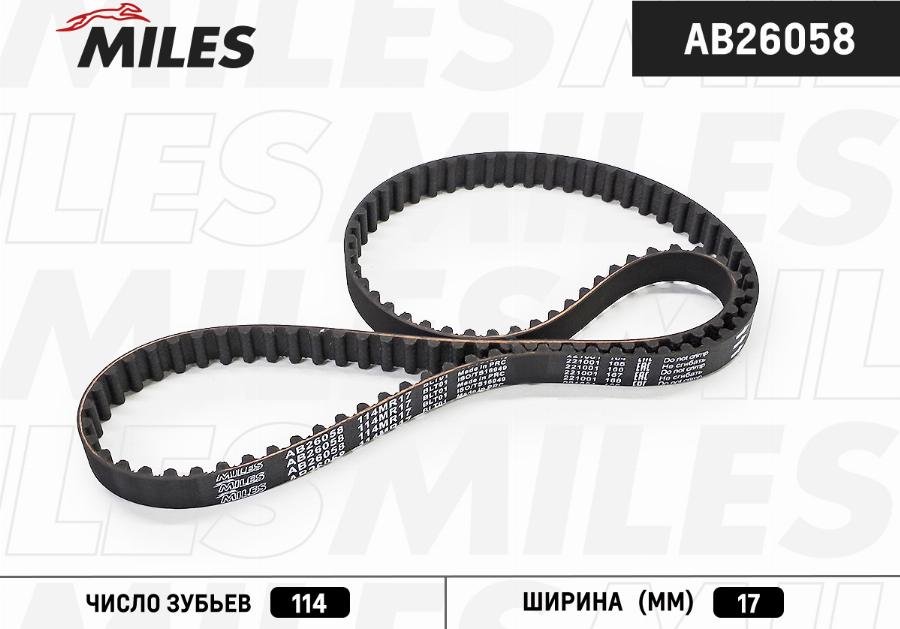 Miles AB26058 - Timing Belt www.autospares.lv