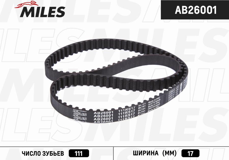 Miles AB26001 - Timing Belt www.autospares.lv