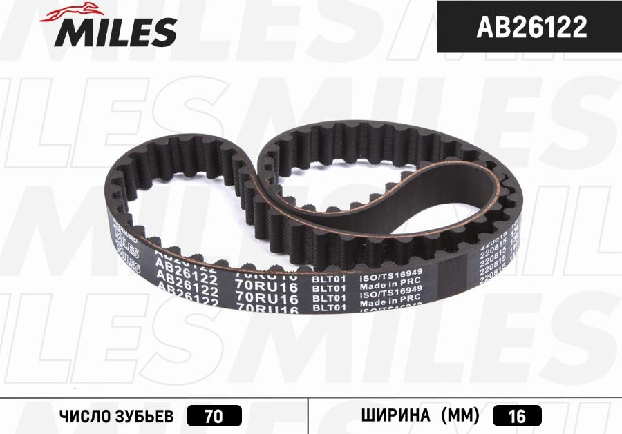 Miles AB26122 - Timing Belt www.autospares.lv