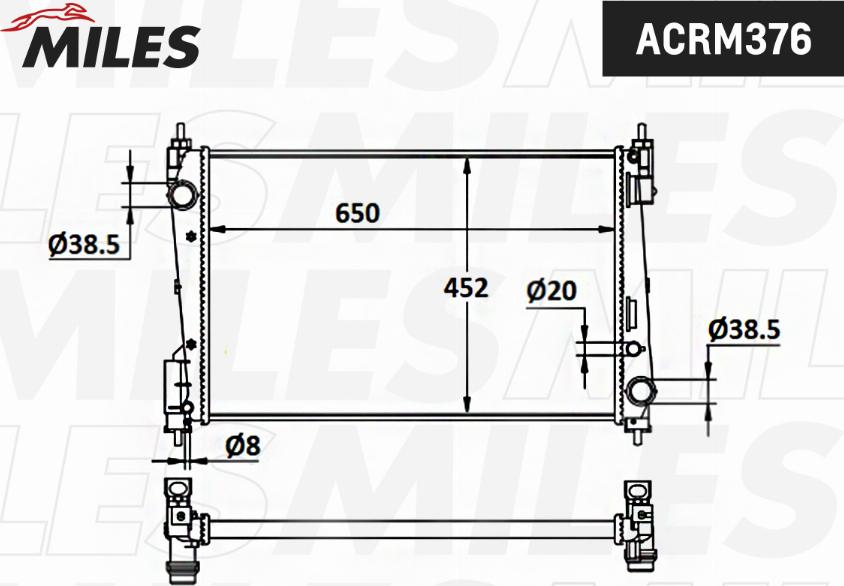 Miles ACRM376 - Radiators, Motora dzesēšanas sistēma autospares.lv